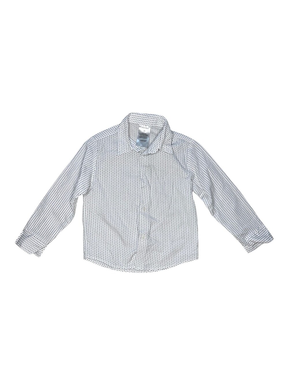 Calvin Klein Boys' White and Gray Long Sleeve Shirt 3T